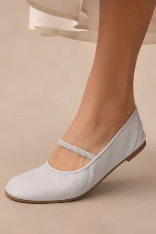 Reformation Buffy Ruched Ballet Flats Blue