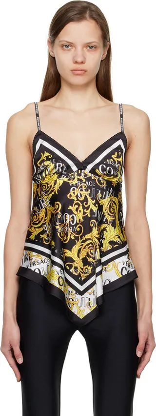 Versace Jeans Couture Black Graphic Camisole