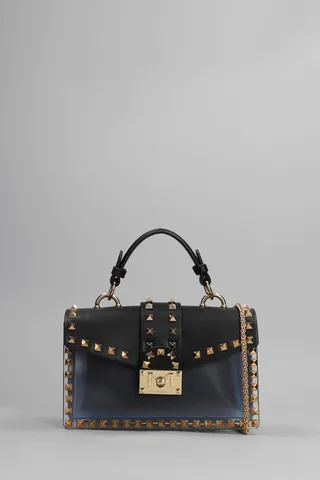 Flat New Rock Hand Bag In Black Leather