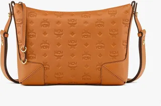 Aren Shoulder Bag in Embossed Monogram Leather