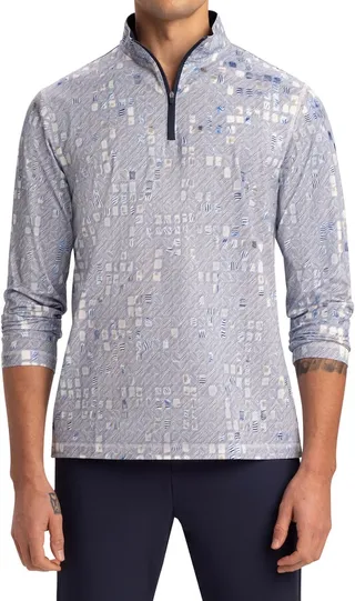 OoohCotton® Print Quarter Zip Pullover