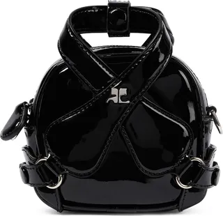 Mini faux patent leather tote