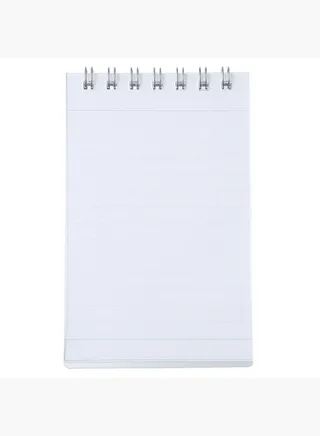 Polypropylene Cover with Double Ring Memo, 40 Sheets, A7, White
