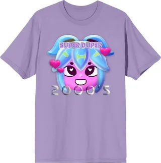 Low Poly Y2K Trend Super Duper 2000s Crew Neck Short Sleeve Lavender Rose Unisex Adult T-shirt-XL