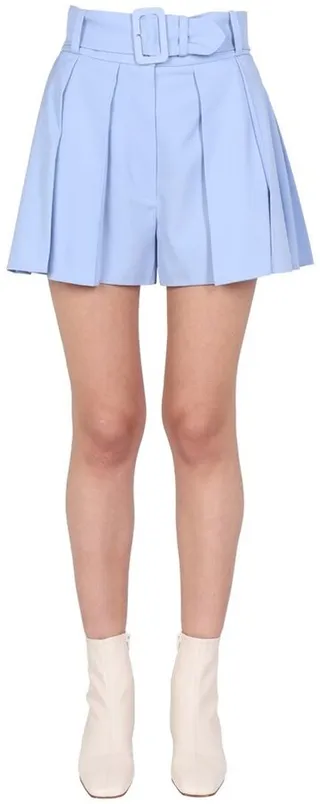 Patou Belted Pleat Detailed Shorts
