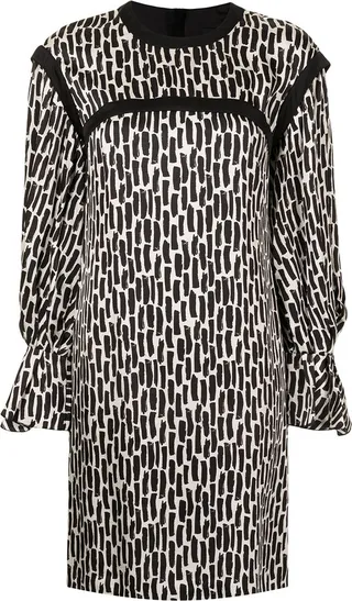 Brushstroke-Print Shift Dress