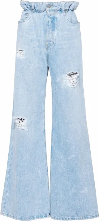 Embellished Wide-Leg Jeans