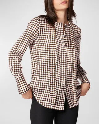 Lilli Tie-Neck Silk Blouse