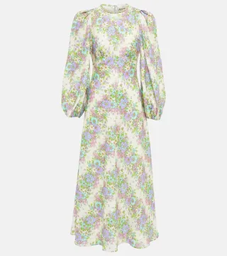 Agnes floral linen midi dress