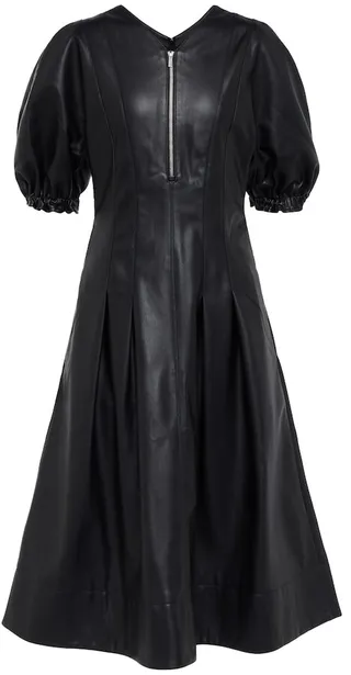Faux leather midi dress