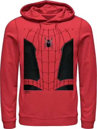 Men's Marvel Spider-Man: No Way Home New Suit Pull Over Hoodie - Red - Large