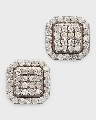 Mini Shield Diamond Pave Stud Earrings