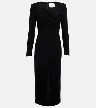Wool crepe midi dress