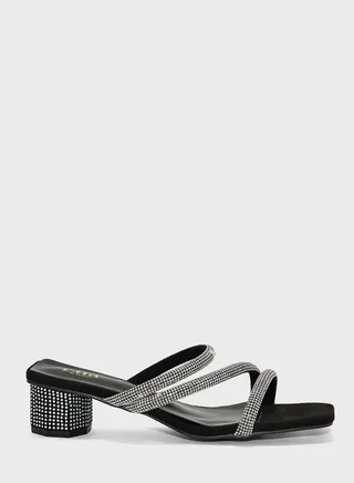 Embellished Double Strap Mule