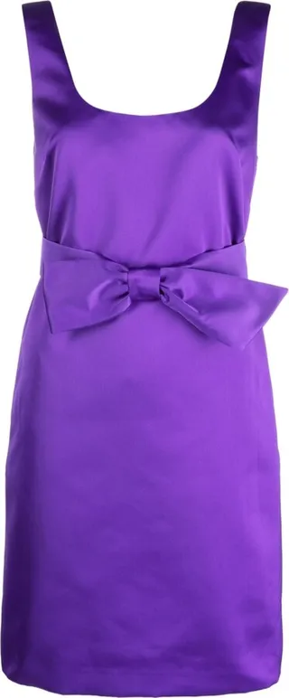 Bow-Detail Satin Dress
