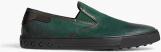 Brushed-suede slip-on sneakers