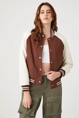 Fleece Varsity Bomber Jacket