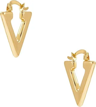 14K Yellow Gold Triangle Earrings