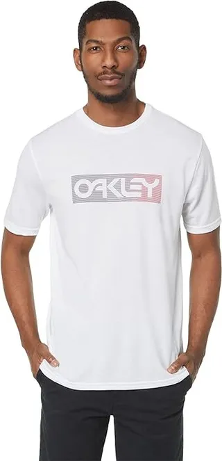 Oakley Gradient Lines B1B Short Sleeve Tee (White) Men's Clothing