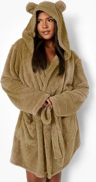 Plus Fluffy Bear Ear Robe