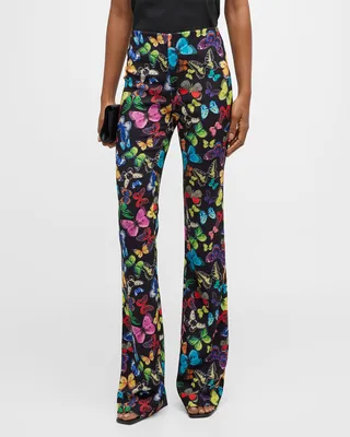Teeny Butterfly Fit-Flare Bootcut Pants