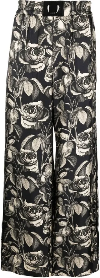 Floral-Print Straight-Leg Trousers