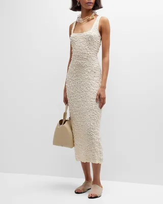 Sloan Sleeveless Midi Column Popcorn Dress