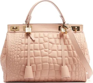 Crocodile-Embossed Tote Bag