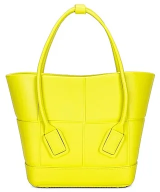 Bottega Veneta Mini Arco Shopping Tote Bag in Lemon
