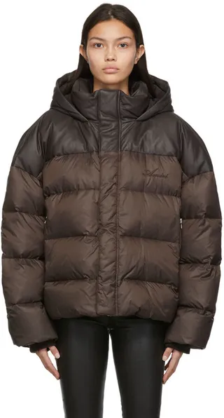 AMIRI Brown Down Short Jacket