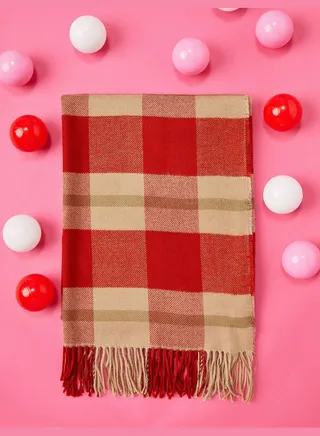 Patterned Tasseled Scarf