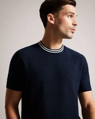 Short Sleeve T Stitched T-Shirt in Navy