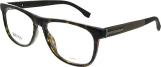 Hugo Boss BOSS0985 086 Unisex Rectangle Eyeglasses Dark Havana 55mm