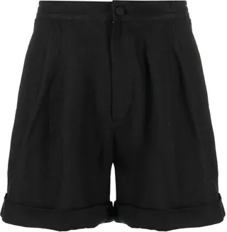 Pleated High-Waisted Shorts