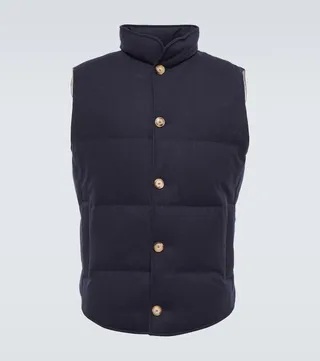 Wool-blend down vest