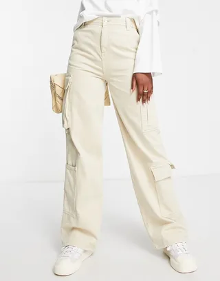 ASOS DESIGN cargo jeans in stone