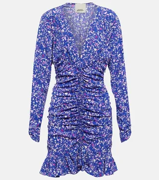 Lara printed silk-blend minidress