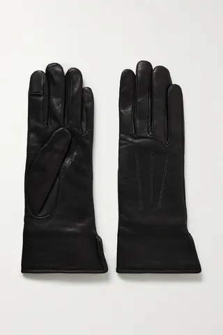 Agnelle - Fanny Leather Gloves - Black