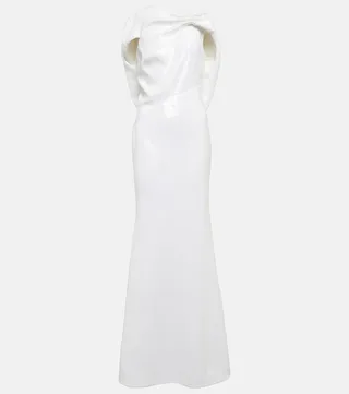Sequin-embellished asymmetrical gown