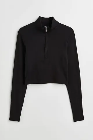 Half-zip Crop Top