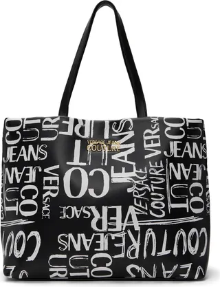 Versace Jeans Couture Black Printed Tote