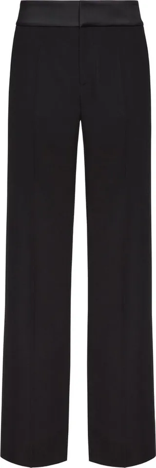 Contrasting-Waistband Straight-Leg Trousers