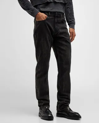 Men's Faded Straight-Leg Jeans