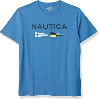 Nautica Men's Sustainably Crafted Logo Signal Flag Graphic T-Shirt (Delft) Men's T Shirt
