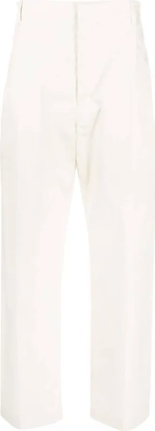 Ease pleated straight-leg trousers