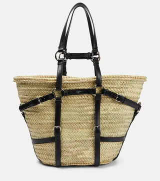 Le Marais harness raffia tote bag