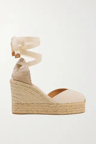 Castañer - + Net Sustain Chiara 80 Canvas Wedge Espadrilles - Ivory