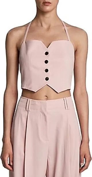 Lvir Button Front Halter Top