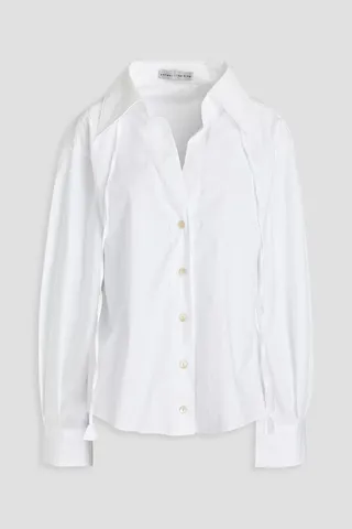 Cotton-blend poplin shirt