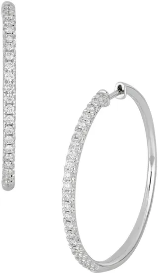 Kiera French Cut Diamond Hoop Earrings